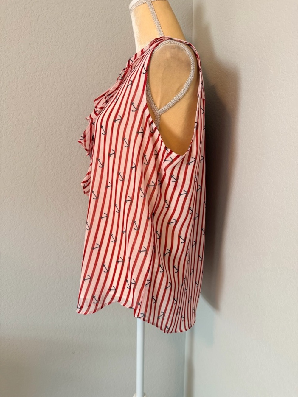 Tommy Hilfiger Nautical Ruffle Tie-Neck Blouse - Picture 4 of 8